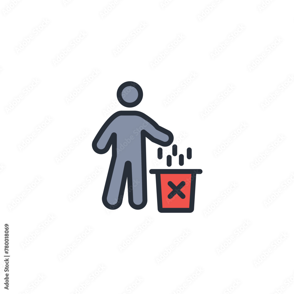 discard icon. vector.Editable stroke.linear style sign for use web design,logo.Symbol illustration. discard icon. vector.Editable stroke.linear style sign for use web design,logo.Symbol illustration.