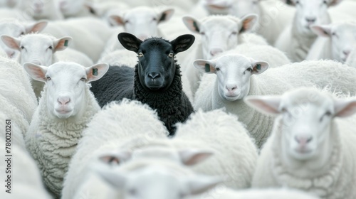 A black sheep among whites, leading by example, embodies the essence of standing out and valuing one's own identity