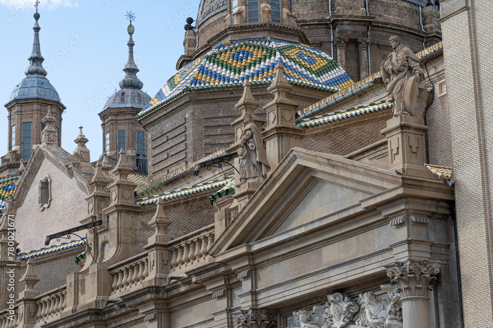 Baroque Facade of Basilica del Pilar, Zaragoza - Spanish Religious Icon