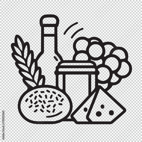 Allergens and intolerances food category icon art design, vector illustration on transparent background