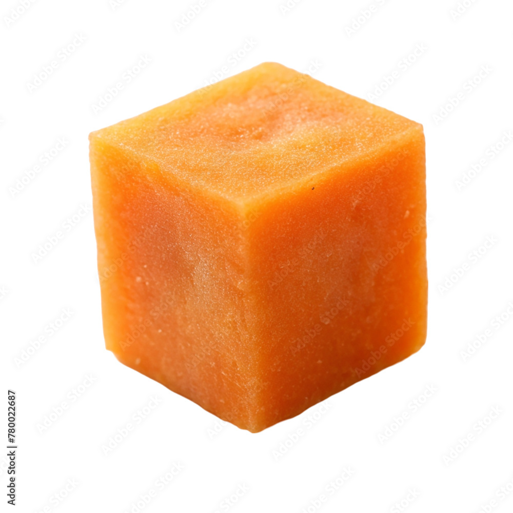 Carrot cubes isolated on transparent background Carrot cubes isolated on transparent background