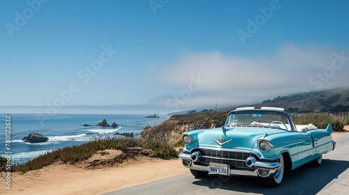 Vintage Car Coastal Drive © PixelGuru