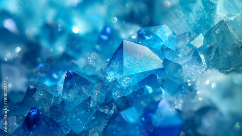 Closeup of blue crystal clusters