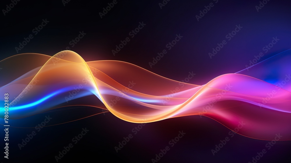 Colorful waves glow with a silky smooth motion, lending a touch of artistic flair to the space-themed background Colorful waves glow with a silky smooth motion, lending a touch of artistic flair to the space-themed background