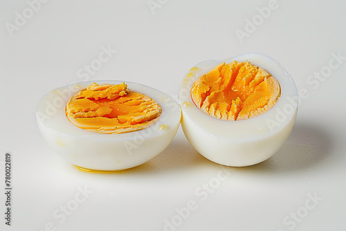 Boiled eggs isolated on white background