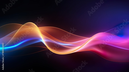 Colorful waves glow with a silky smooth motion, lending a touch of artistic flair to the space-themed background