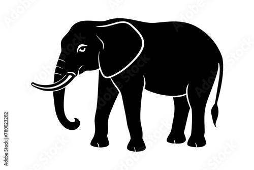 elephant silhouette vector art illustration 