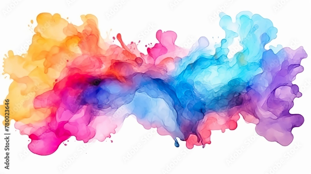 A fluid cloud of watercolor in a spectrum of pink, blue, and orange hues, symbolizing artistic creativity A fluid cloud of watercolor in a spectrum of pink, blue, and orange hues, symbolizing artistic creativity