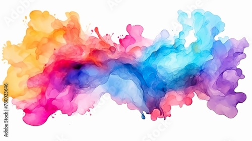 A fluid cloud of watercolor in a spectrum of pink, blue, and orange hues, symbolizing artistic creativity