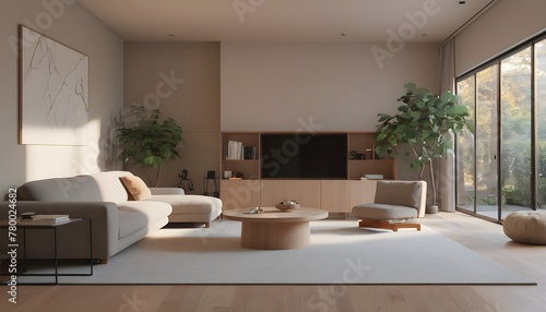 Living room     modern living room     3D interior Modern Minimal  Generative AI 