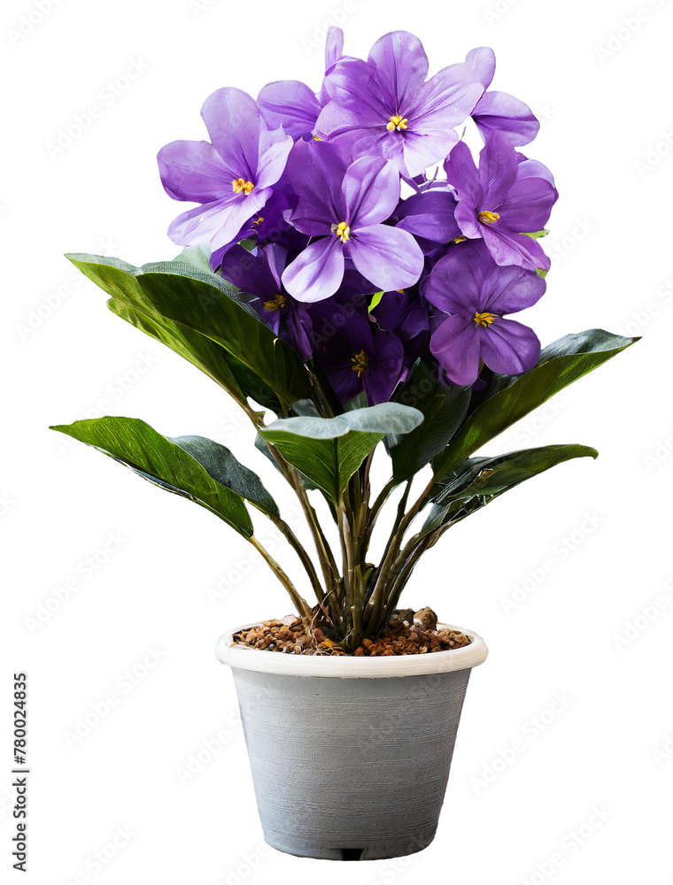 Naklejka premium beautiful flower in a flowerpot isolated with transparent background. clipart. png