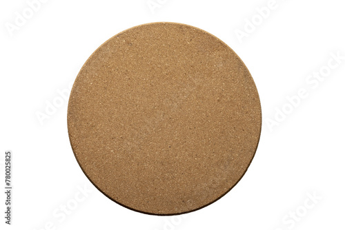 Round cork trivet for hot pans or plates on a marble counter