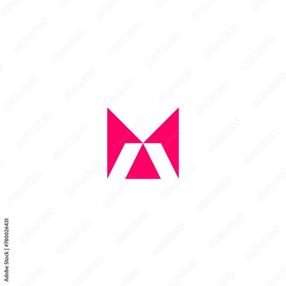 MA monogram initial logo. M letter initial logo - red color. MA monogram initial logo. M letter initial logo - red color.