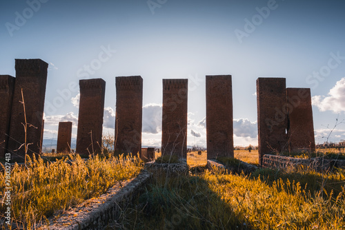 the heritage of seljuk architecture ruins view in Van Türkiye  photo