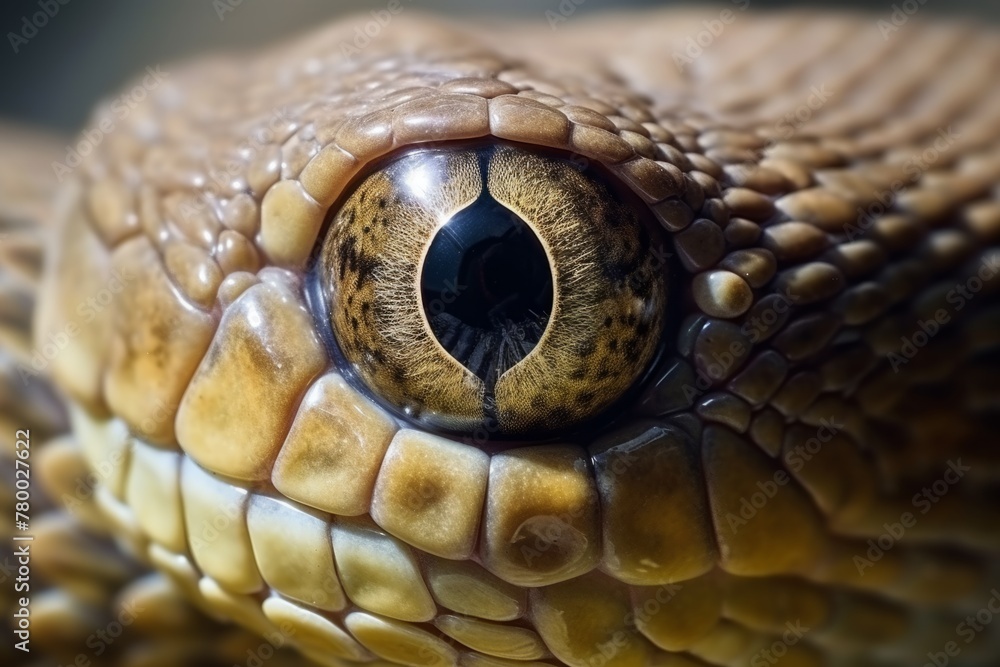 Fototapeta premium Colorful snake python cobra viper forest hiding waiting for prey rainforest jungle untouched nature predator venomous venom dangerous wildlife poisonous animal skin tail creepy african exotic species
