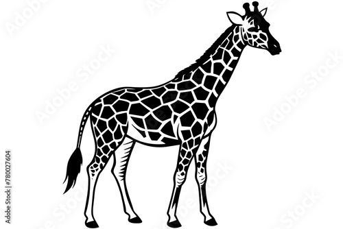 giraffe silhouette vector art illustration 