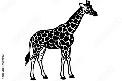 giraffe silhouette vector art illustration 