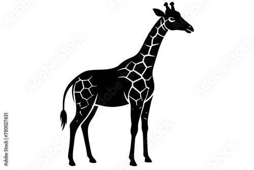 giraffe silhouette vector art illustration 