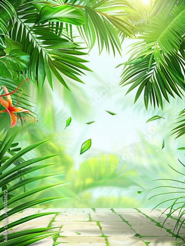 Realistic summer background  Poster design  realistic  HD  copy space - generative ai