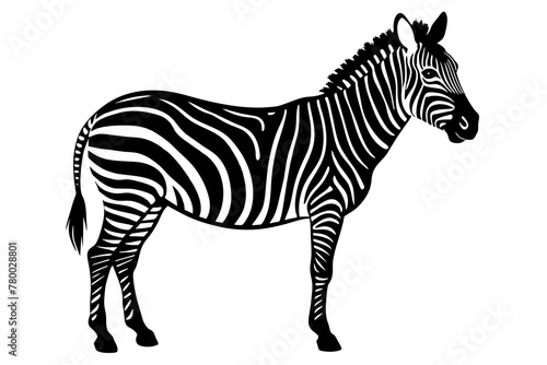 zebra silhouette vector art illustration 