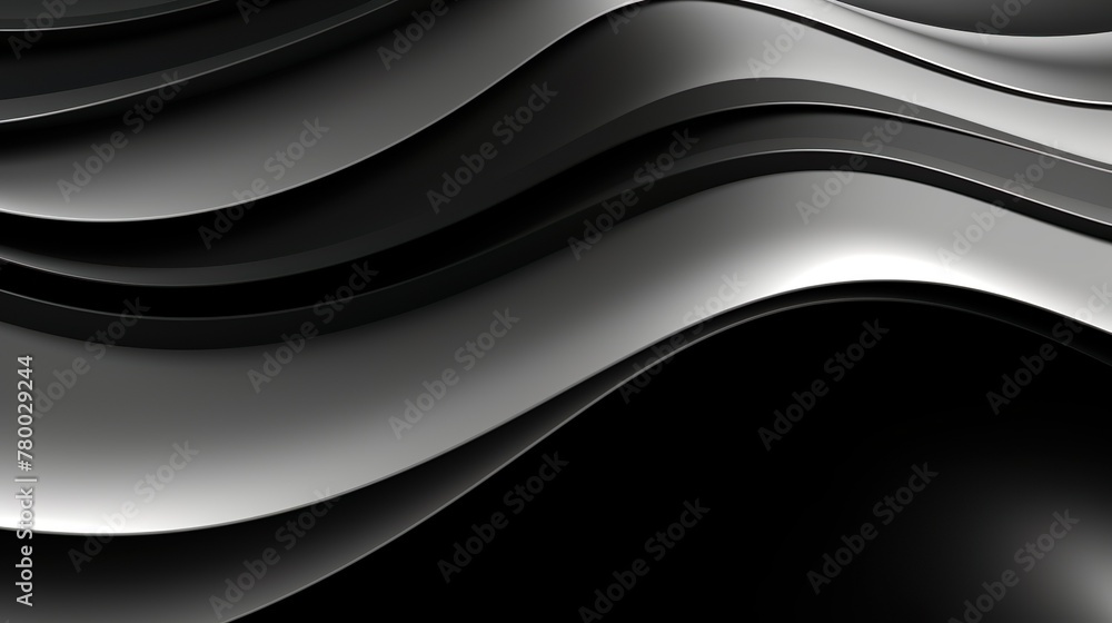 Obraz premium A monochromatic image showcasing elegant, sinuous black lines undulating against a stark white backdrop