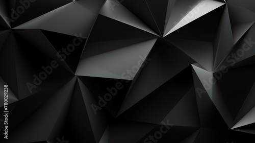 This image features a captivating and dynamic collection of black triangles creating a 3D effect