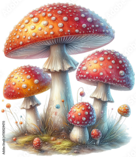 Dreamy Fungi Delights: Discover the Tranquil Beauty of Watercolor Mushroom - A Feast for the Eyes