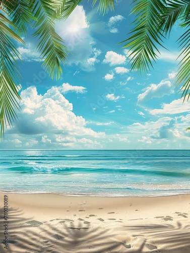 Realistic summer background  Poster design  realistic  HD  copy space - generative ai