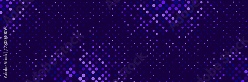 Abstract dotted purple background. Background with dots of different sizes and shades of purple for design of covers, presentations, websites. Big data, computer science, artificial intelligence.