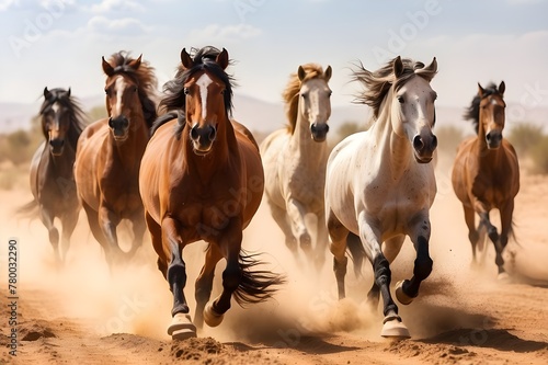 herd of horses in the desert © Raza Studio 