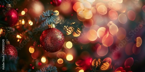 Close Up of a Christmas Tree With Background Lights