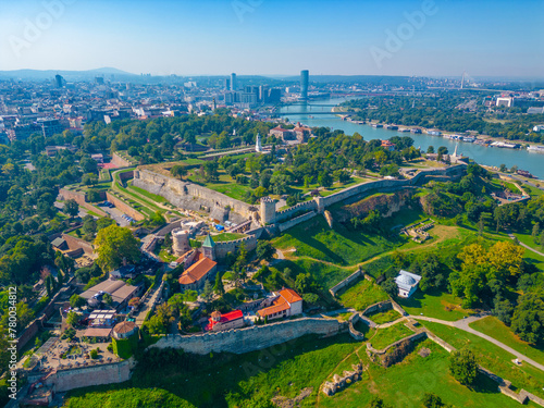 Panorama view of Kalemegdan fortress in Serbian capital Belgrade photo