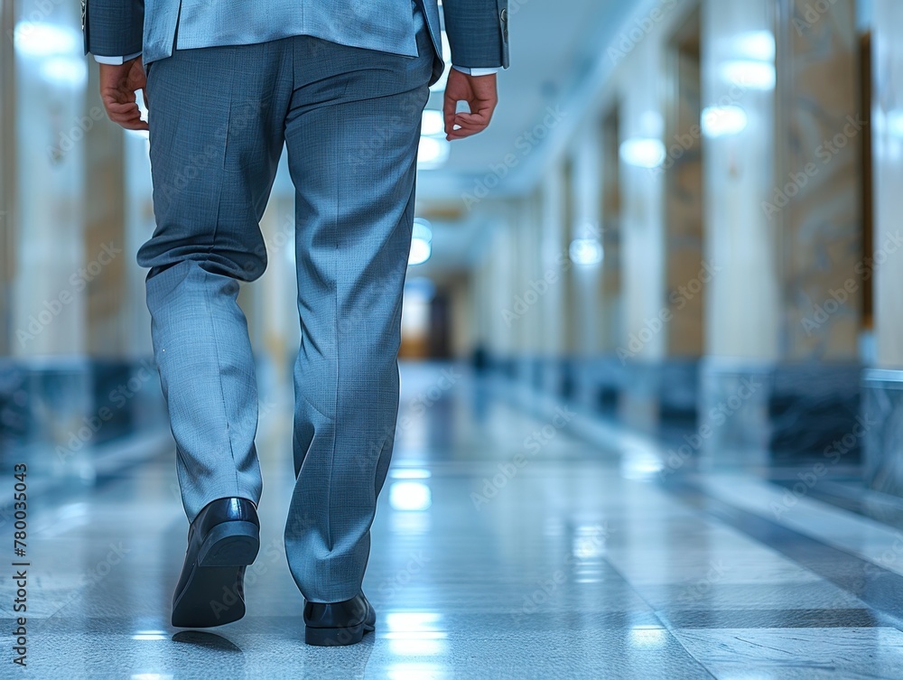 Fototapeta premium Businessman Walking in Hallway