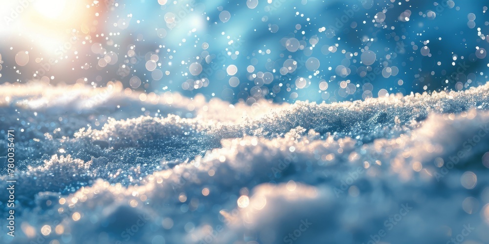 Close Up of Snow Covering the Ground - obrazy, fototapety, plakaty 