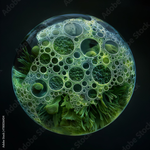 photo of cell plant by microscope