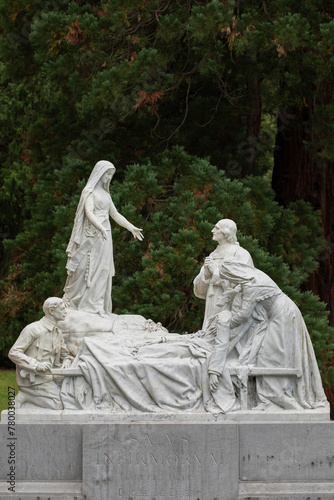 Statue of Saint Jean Maire Vianney , Lourdes , France photo