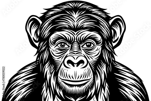 chimpanzee silhouette vector art illustration photo