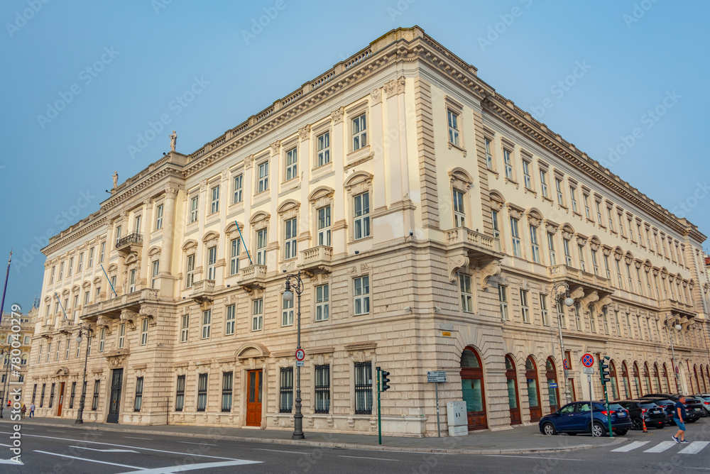 Facades of historical houses in Italian city Trieste Facades of historical houses in Italian city Trieste