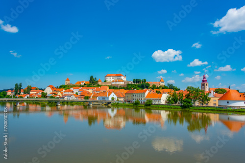 Panorama view of Slovenian town Ptuj photo