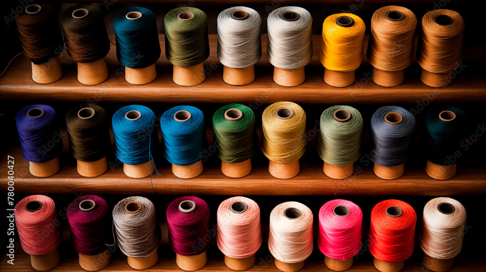 Multicolored yarn spools used in textile industry. Set of colored threads for sewing on coils. Pile of big colorful spools of thread. Colored thread spools of thread large class, textiles, background. Multicolored yarn spools used in textile industry. Set of colored threads for sewing on coils. Pile of big colorful spools of thread. Colored thread spools of thread large class, textiles, background.