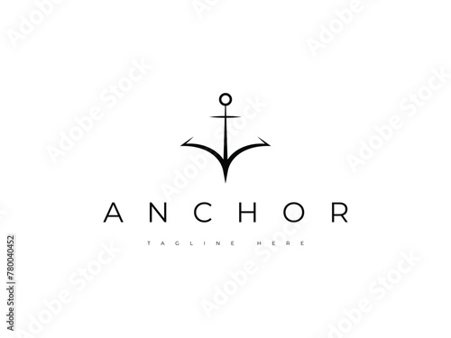 abstract anchor nautical logo design