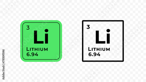 Lithium, chemical element of the periodic table vector design
