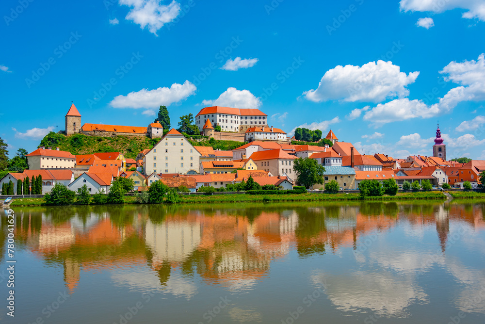 Panorama view of Slovenian town Ptuj