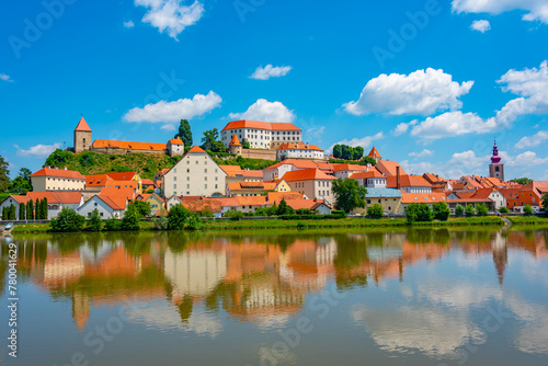 Obraz na płótnie Panorama view of Slovenian town Ptuj w salonie