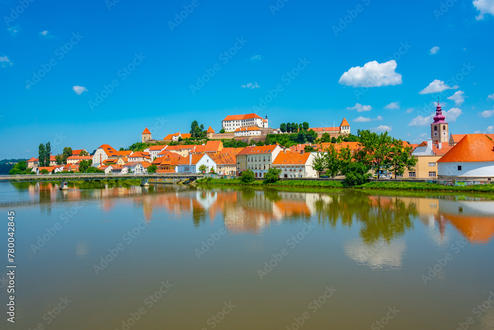 Panorama view of Slovenian town Ptuj