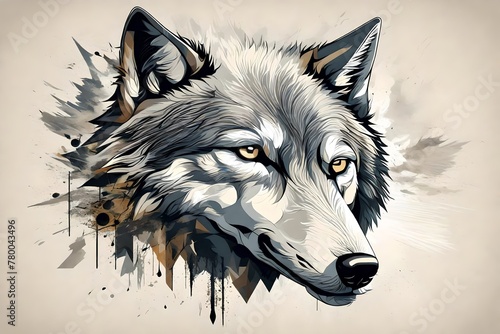 A visually stunning vector depiction of a wolf, distilled to its essential elements, conveying both strength and the essence of a free spirit photo