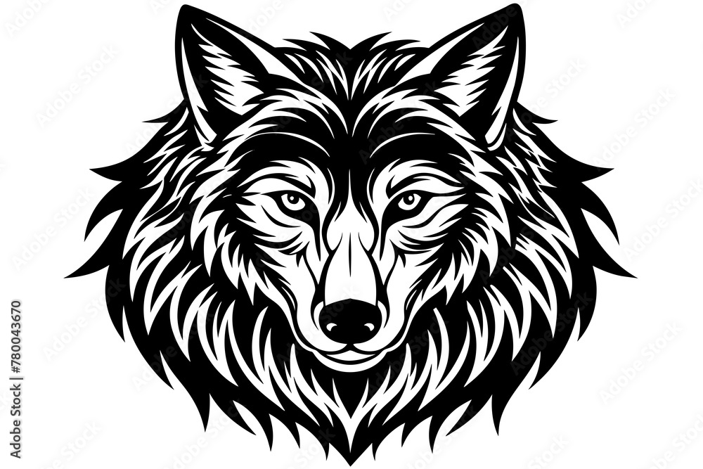 wolf  silhouette vector art illustration