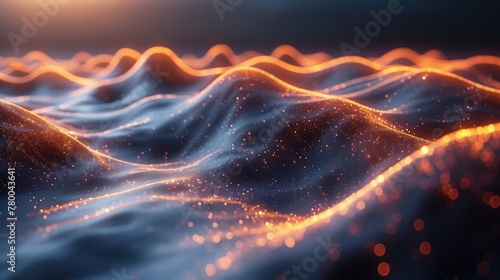 A computer-generated image showcasing the intricate patterns and movements of ocean waves.