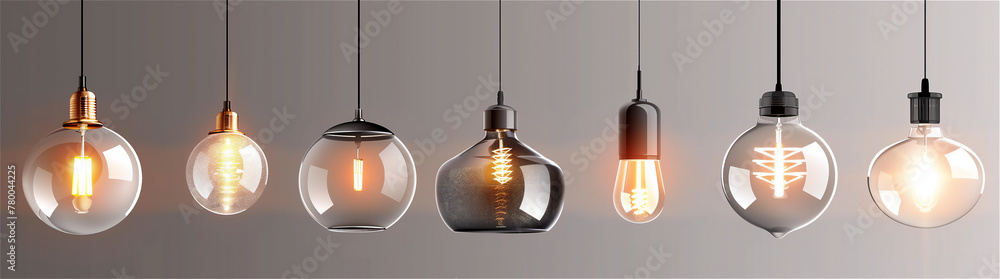 Couple of hinging glossy lamp.