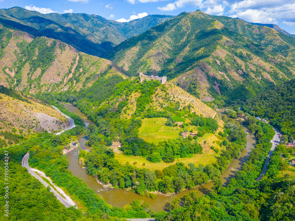 Panorama view of Maglic fortress in Serbia